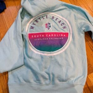 Myrtle Beach Graphic Hoodie in Light Blue
